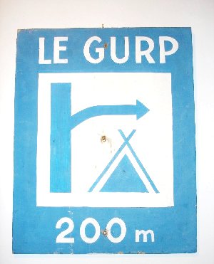 Hinweisschild nach Le Gurp